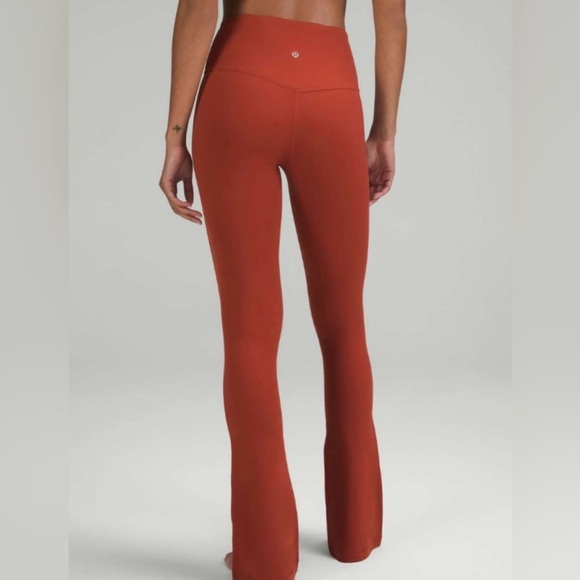 lululemon athletica Pants - lululemon athletica Rust Red Slim Flare Leggings